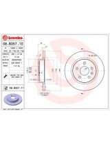 BREMBO 08.B357.11 Тормозной диск с покрытием