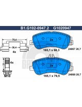 GALFER B1-G102-0947-2 Колодки дисковые 4 шт