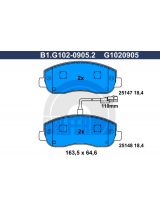 GALFER B1-G102-0905-2 Колодки дисковые 4 шт