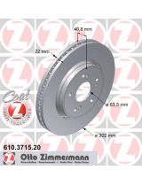 ZIMMERMANN 610.3715.20 Тормозной диск задний