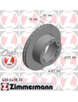 ZIMMERMANN 400.6478.20 Тормозной диск задний