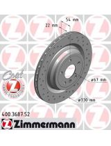 ZIMMERMANN 400.3687.52 Тормозной диск задний