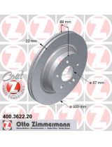 ZIMMERMANN 400.3622.20 Тормозной диск задний