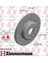 ZIMMERMANN 150.2920.20 Тормозной диск задний
