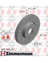 ZIMMERMANN 400.3654.20 Тормозной диск передний