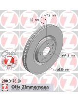 ZIMMERMANN 280.3178.20 Тормозной диск передний