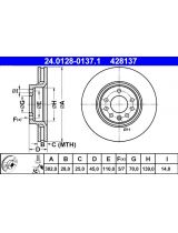 ATE 24.0128-0137.1 Тормозной диск передний