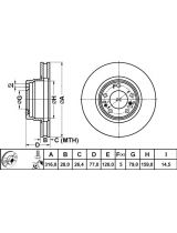 ATE 24.0128-0105.1 Тормозной диск передний