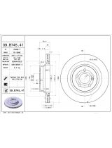 BREMBO 09.B745.41 Тормозной диск задний