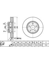 ATE 24.0128-0250.1 Тормозной диск передний