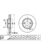 ATE 24.0128-0256.1 Тормозной диск передний