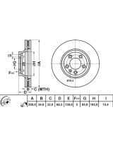 ATE 24.0134-0124.1 Тормозной диск передний правый