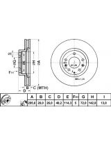 ATE 24.0128-0228.1 Тормозной диск передний