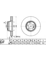 ATE 24.0132-0113.1 Тормозной диск передний