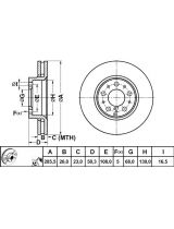 ATE 24.0126-0122.1 Тормозной диск передний