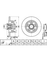 ATE 24.0108-0116.2 Тормозной диск задний с подшипником ис кольцом под датчик ABS
