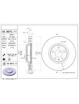 BREMBO 09.B972.11 Тормозной диск передний