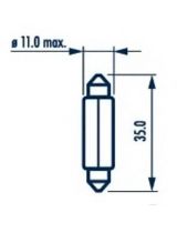 NARVA 17316 Лампочка C10W (SV8.5/8) 35 мм 12V 10/200