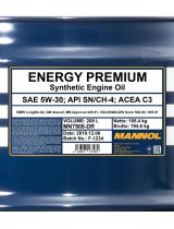 Моторное масло MANNOL MN7908-DR Energy Premium SN/CH-4 5W-30 208л.