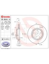 BREMBO 09.B043.10 Тормозной диск