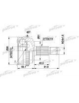 Patron PCV1222 ШРУС наружный комплект 27x61x34 ABS:48T
