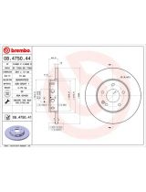 BREMBO 08.4750.41 Тормозной диск передний
