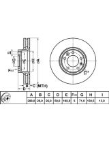 ATE 24.0128-0178.1 Тормозной диск передний