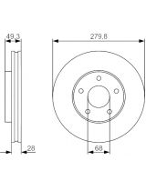 BOSCH 0 986 479 R90 Тормозной диск передний