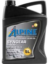 Трансмиссионное масло ALPINE 0100742 Syngear 75W-90 5л