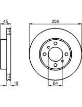 BOSCH 0 986 478 572 Тормозной диск передний