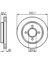 BOSCH 0 986 478 605 Тормозной диск