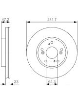 BOSCH 0 986 479 S47 Тормозной диск передний