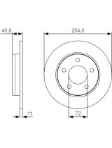 BOSCH 0 986 479 S50 Тормозной диск задний