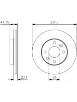 BOSCH 0 986 479 R66 Тормозной диск передний