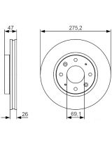 BOSCH 0 986 479 S28 Тормозной диск передний