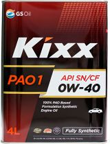 Моторное масло KIXX L208444TE1 PAO 1 SN/CF 0W-40 4л
