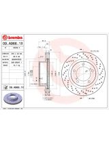 BREMBO 09.A966.1X Тормозной диск передний