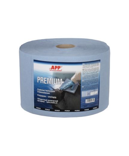 APP Полотенце бумажное 3-х слоя PREMIUM синее 22 х 38 см х 190м (500 отрывов)