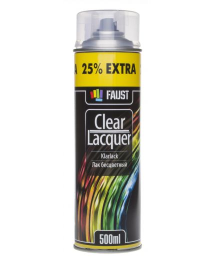 FAUST Эмаль аэрозольный лак бесцветный 500мл