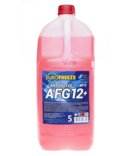 Антифриз Eurofreeze Antifreeze красный AFG 12+ -40C 4.7кг 4,3л