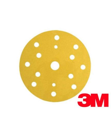 3M Круг наждачный Hookit™ P280 D=150мм 15 отверстий 255P+ золотистый