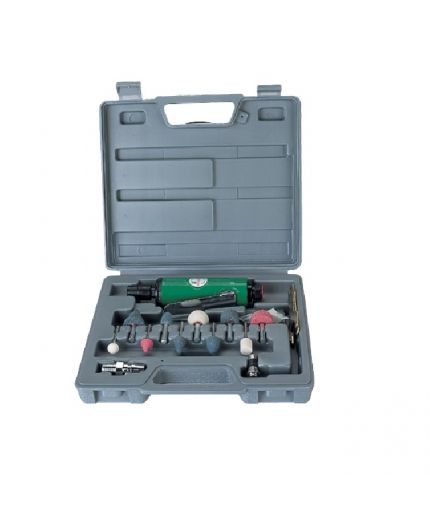 Русский мастер Набор с прямой пневматической шлифмашинкой для зачистных работ (пласт.кейс)