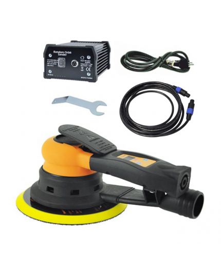 Русский мастер Машинка орбитальная шлифовальная электрическая с БП, Д=150ММ, ХОД 5ММ, 15 отверстий