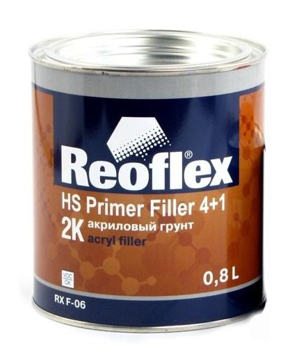 REOFLEX Грунт акриловый 2K HS Primer Filler 4+1 красный 0,8л