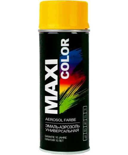 MAXI COLOR Эмаль-аэрозоль универсальная RAL1003 сигнально-желтая 400мл