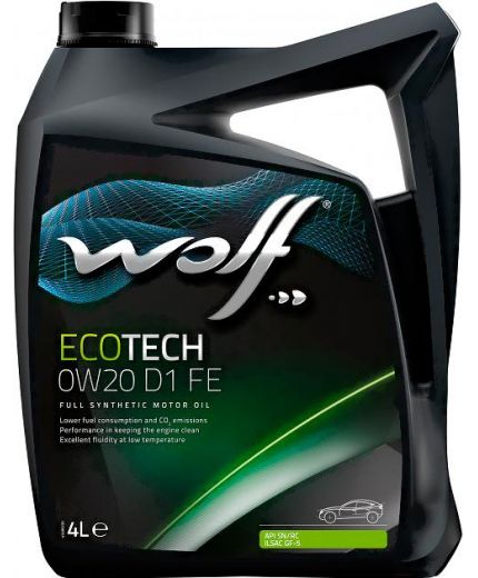 Моторное масло WOLF EcoTech 0W-20 FE D1 4 л