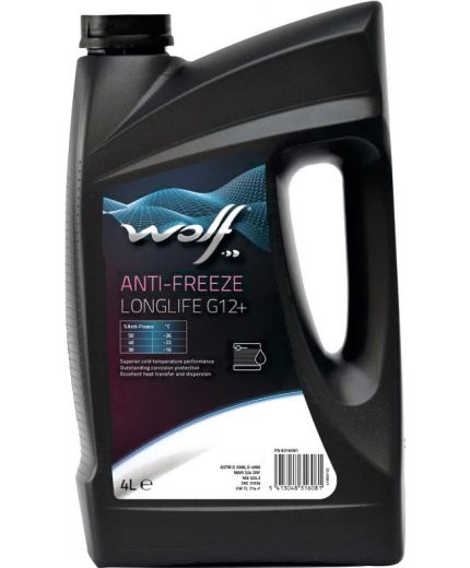 Антифриз WOLF Anti-freeze LongLife концентрат красный G12+ 4л