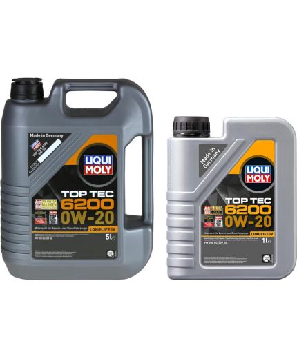 Моторное масло LIQUI MOLY Комплект (20789+20787 Top Tec 6200 0W-20 Top Tec 6200 0W-20 1л)
