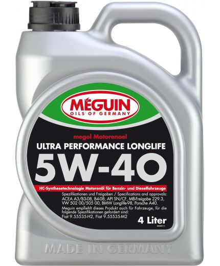 Моторное масло MEGUIN Megol Ultra Performance Longlife 5W-40 4л