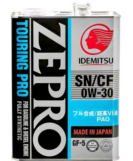 Моторное масло IDEMITSU ZEPRO TOURING PRO SN/GF-5 0W-30 4л